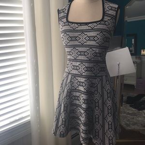 Aztec printed skater girl/fit and flare dress